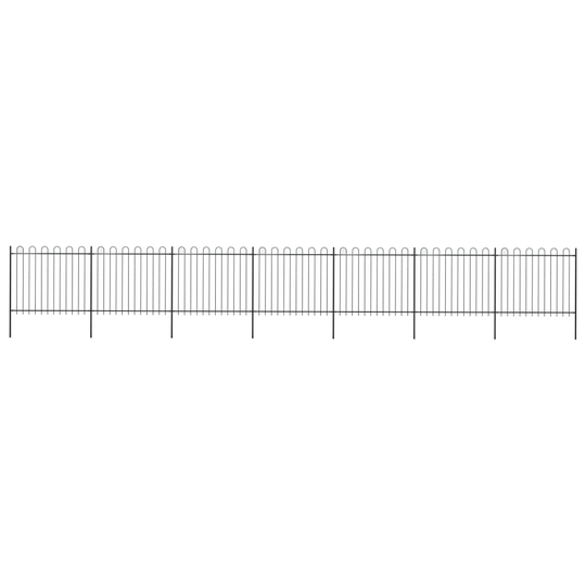 vidaXL Puutarha-aita kaarikärjillä 11,9x1,5 m teräs musta