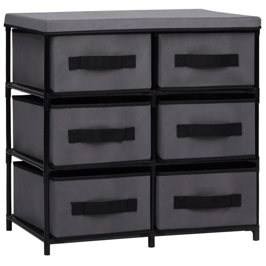 vidaXL Säilytyskaappi 6 laatikolla 55x29x55 cm harmaa teräs