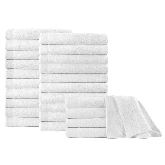 vidaXL Suihkupyyhkeet 25 kpl puuvilla 350 g/m² 70 x 140 cm valkoinen
