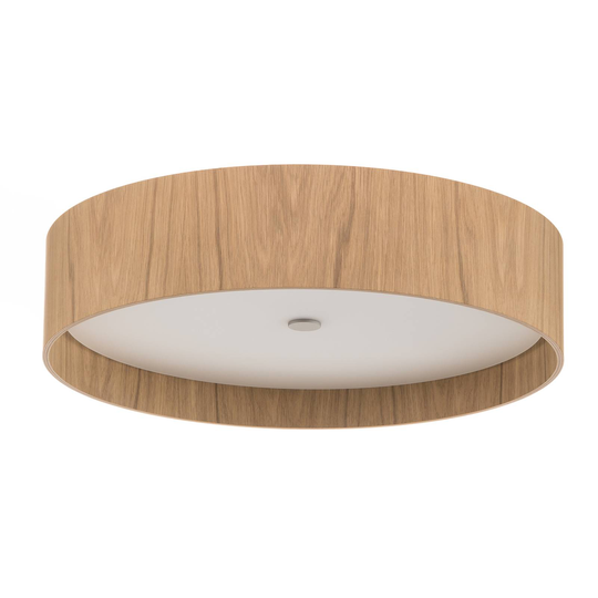 Pyöreä LED-kattolamppu Lara wood, valkotammi 55 cm