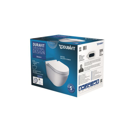 Duravit STARCK 3 WC-istuin ilman huuhtelusäiliötä Mukana pehmeästi sulkeutuva istuinkansi