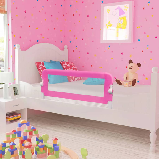 vidaXL Turvalaita sänkyyn 2 kpl vaaleanpunainen 102x42 cm