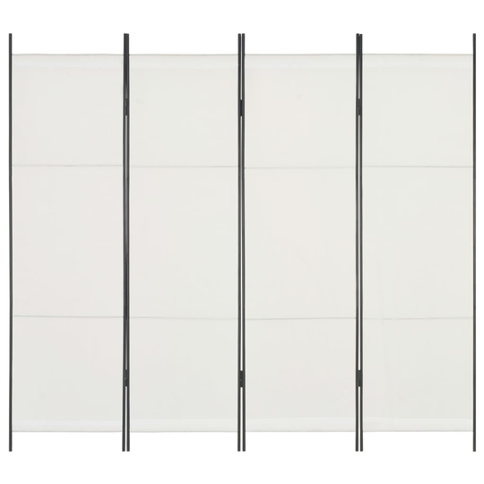 vidaXL 4-Paneelinen tilanjakaja 200x180 cm valkoinen