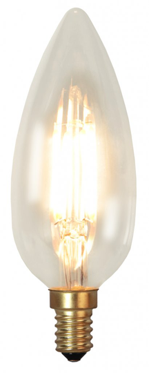 E14 kronljuslampa klar LED 3,5W dimbar (Läpinäkyvä)