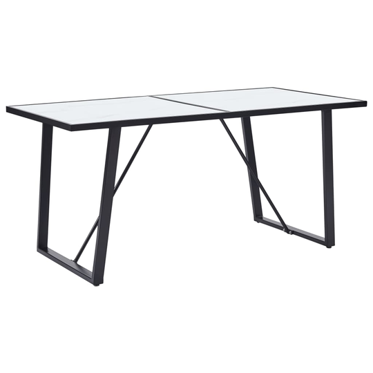 vidaXL Ruokapöytä valkoinen 140x70x75 cm karkaistu lasi