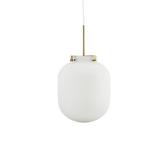 Ball pendant white glasss (Brass / Kulta)