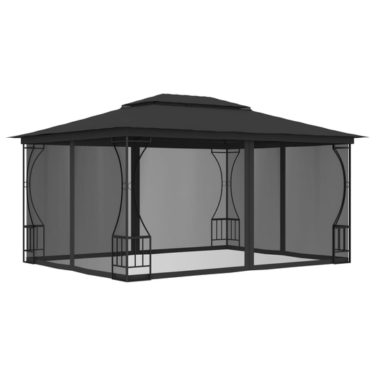 vidaXL Huvimaja verkoilla 300x400x265 cm antrasiitti