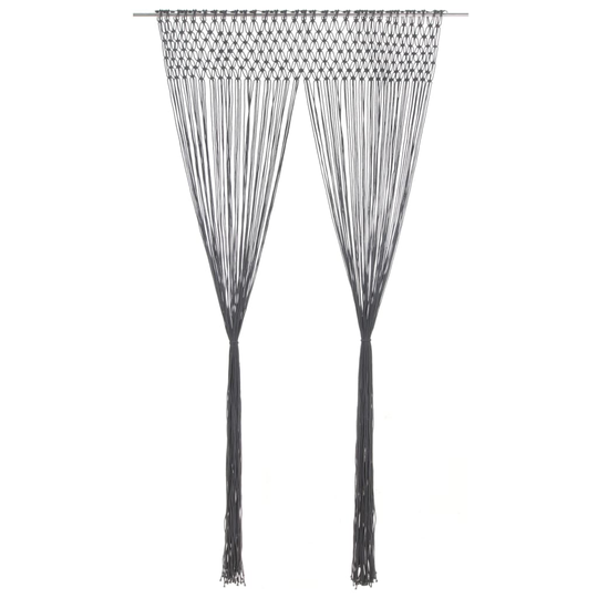 vidaXL Macrame verho antrasiitti 140x240 cm puuvilla