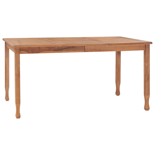 vidaXL Puutarhan ruokapöytä 150x90x75 cm täysi tiikki