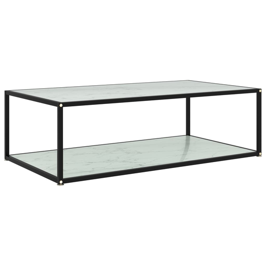 vidaXL Sohvapöytä valkoinen 120x60x35 cm karkaistu lasi