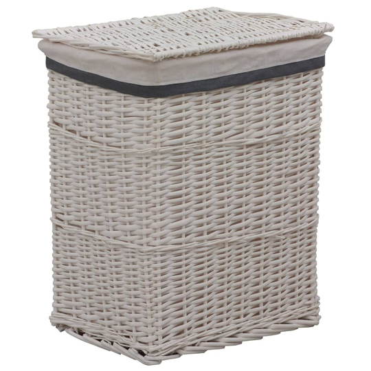 vidaXL Pyykkikori valkoinen paju