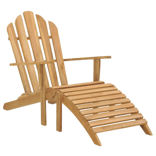 vidaXL Adirondack tuoli jalkatuella täysi tiikki