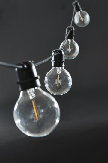 E27 Light chain round LED (musta)
