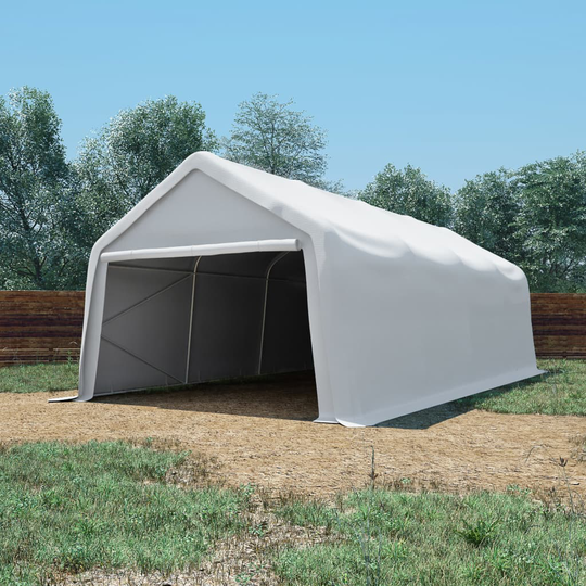 vidaXL Varastoteltta PVC 550 g/m² 4x8 m valkoinen