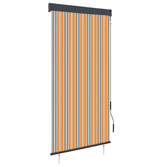 vidaXL Ulkorullaverho 100x250 cm keltainen ja sininen