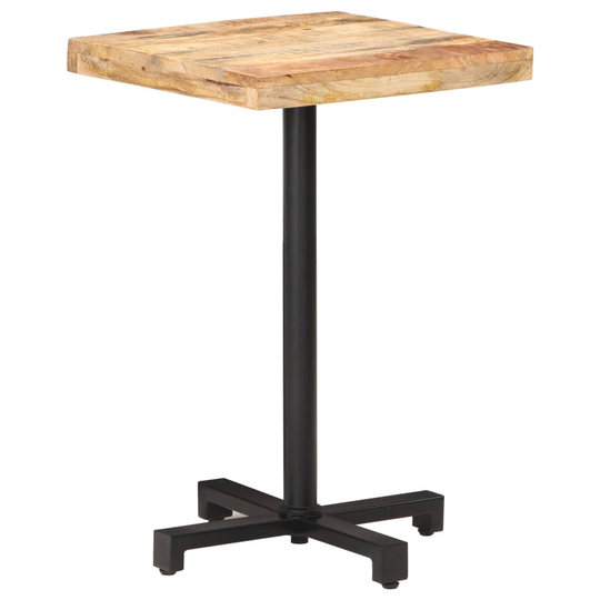 vidaXL Bistropöytä neliö 50x50x75 cm karkea mangopuu