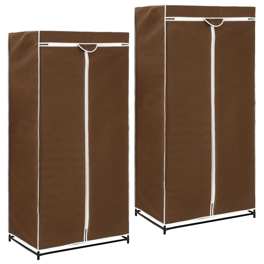 vidaXL Vaatekaapit 2 kpl ruskea 75x50x160 cm