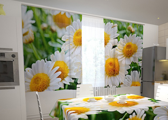 Pimennysverho WHITE CAMONILES FOR THE KITCHEN 200x120 cm
