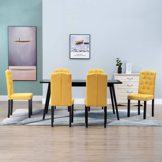 vidaXL Ruokatuolit 6 kpl keltainen kangas