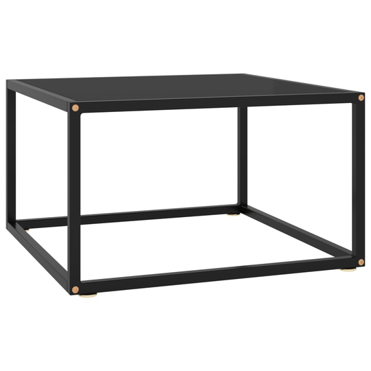 vidaXL Sohvapöytä musta mustalla lasilla 60x60x35 cm