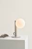 ABBEY SIDE pöytävalaisin Grey+Chormefinishing+ White Glass+Dimmable Switch