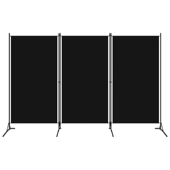 vidaXL 3-paneelinen tilanjakaja musta 260x180 cm