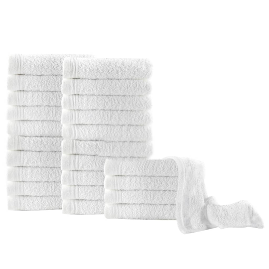 vidaXL Vieraspyyhkeet 25 kpl puuvilla 350 g/m² 30 x 50 cm valkoinen