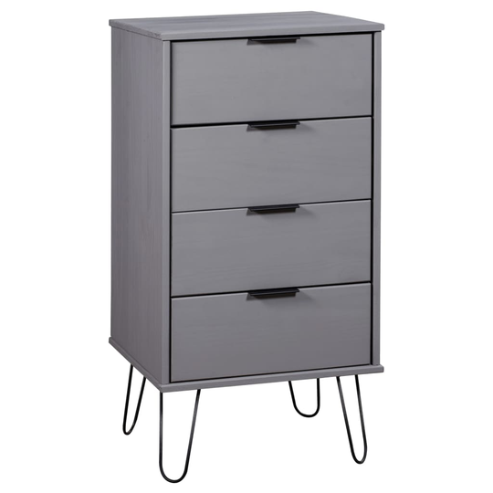 vidaXL Laatikosto harmaa 45x39,5x90,3 cm täysi mänty