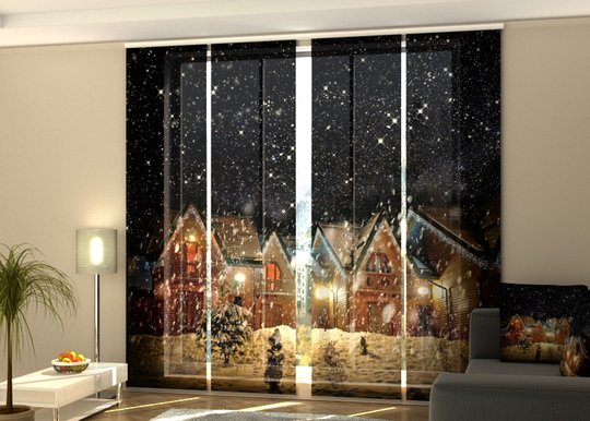 Puolipimentävä paneeliverho Snowy Night 240x240 cm
