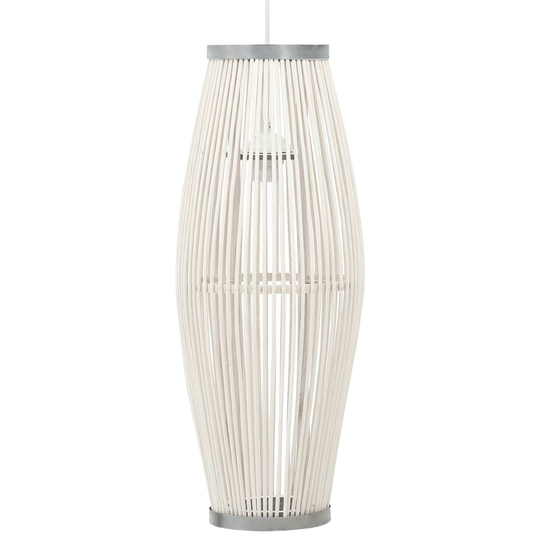 vidaXL Riippuvalaisin valkoinen paju 40 W 21x50 cm ovaali E27