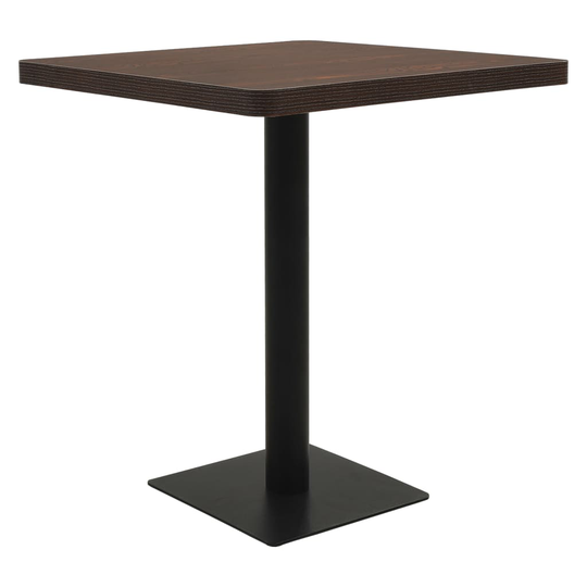 vidaXL Bistropöytä tumma tuhka 80x80x75 cm MDF ja teräs