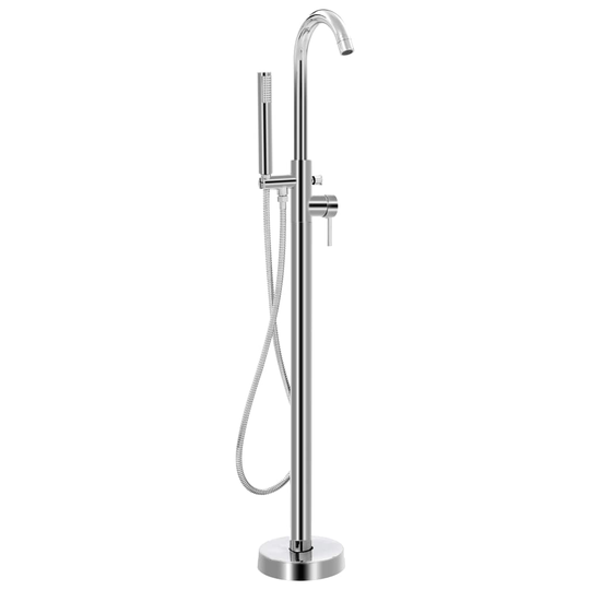 vidaXL Vapaasti seisova kylpyammeen hana ruostumaton teräs 118,5 cm