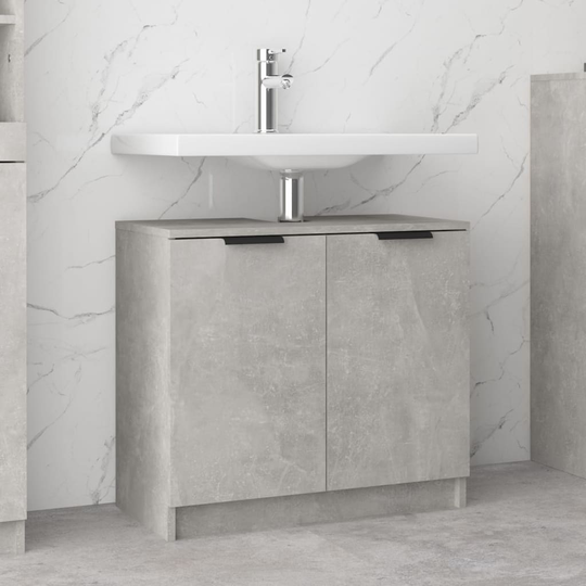 vidaXL Kylpyhuoneen kaappi betoninharmaa 64,5x33,5x59 cm tekninen puu