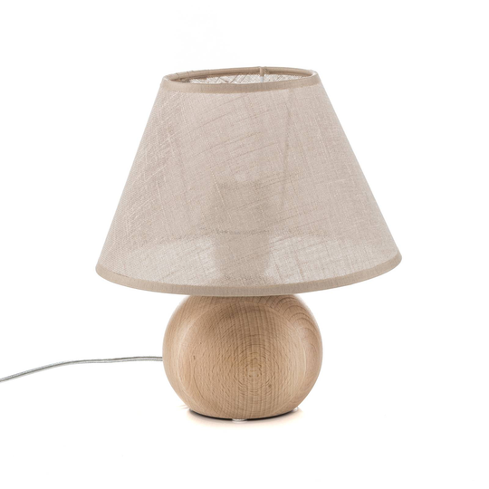 Pöytävalaisin Gill, puuta, beige varjostin