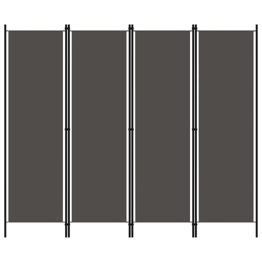vidaXL 4-paneelinen tilanjakaja antrasiitti 200x180 cm