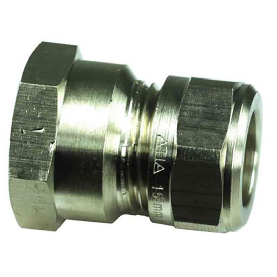 Gelia 3006117122 Kiristysrengasliitin suora, kupari, sisäkierre 22 X G20 mm, messinkiä