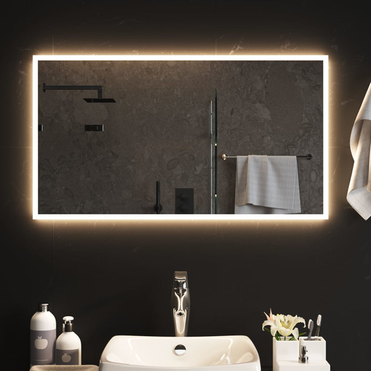 vidaXL LED-kylpyhuoneen peili 90x50 cm