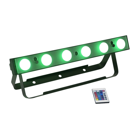 EUROLITE Akku Bar-6-LED-kohdevalo RGBW kaukosäädin
