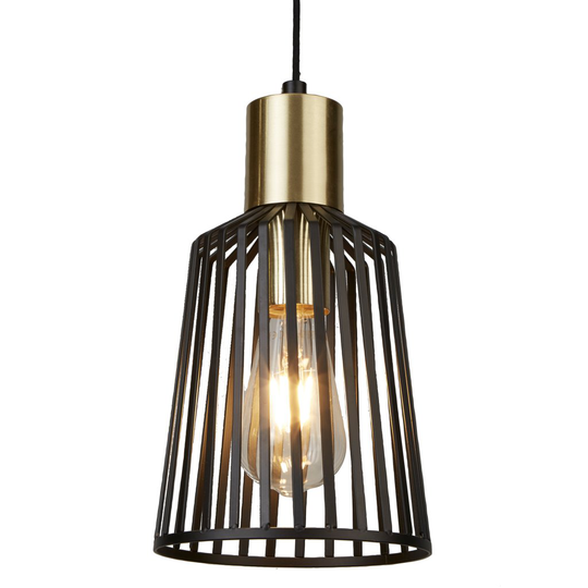 Cage pendant 16cm (musta)