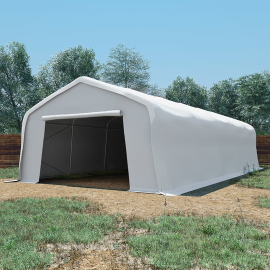 vidaXL Varastoteltta PVC 550 g/m² 5x10 m valkoinen