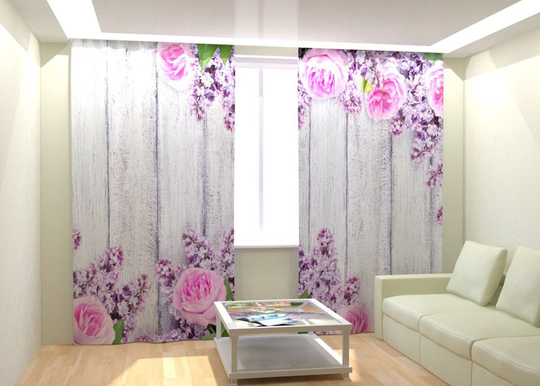Kuvaverhot PINK FLOWERS 300x260 cm