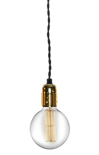 Upphäng rustik (black cord) (Brass / Kulta)