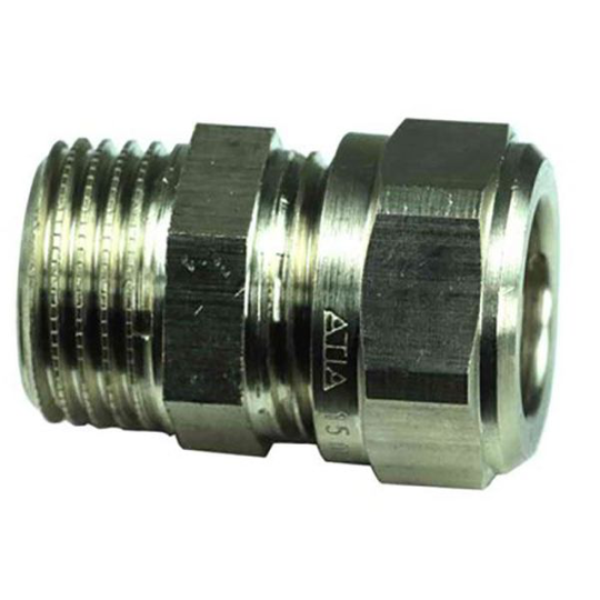 Gelia 3006123182 Kiristysrengasliitin suora, kupari, ulkokierre 16 X G15 mm, messinkiä