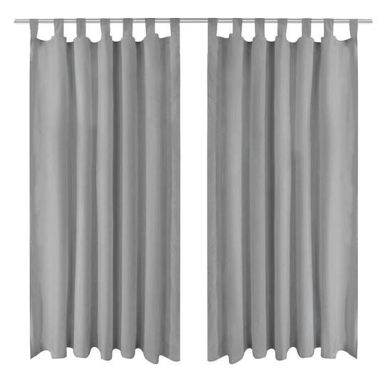 vidaXL Mikro-satiiniverhot silmukoilla 2 kpl 140x245 cm Harmaa