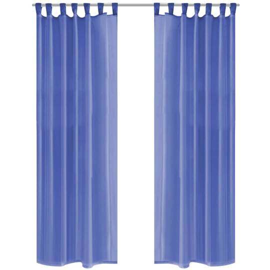 vidaXL Voileeverhot 2 kpl 140x175 cm Syvänsininen
