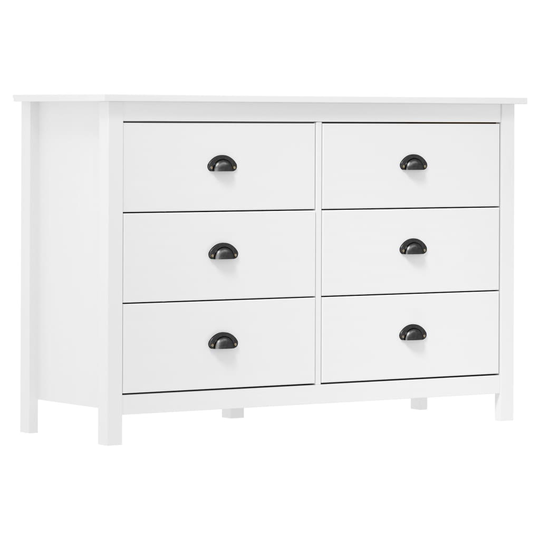 vidaXL Lipasto Hill Range valkoinen 125x40x80 cm täysi mänty