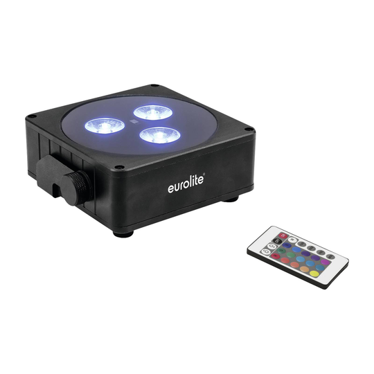 EUROLITE Akku Flat Light 3-LED-kohdevalo 24W musta