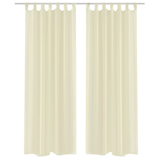 Kermanväriset Sheer Verhot 140 x 245 cm 2 kpl